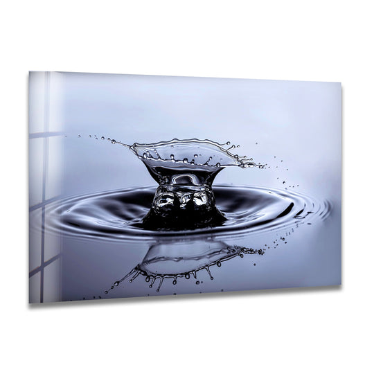 A dynamic water splash showcases glossy surface texture on this stunning best glass art.