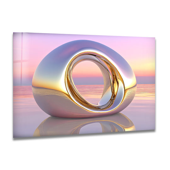Serene pastel sunrise glow over rippling water, perfect for print wall art.