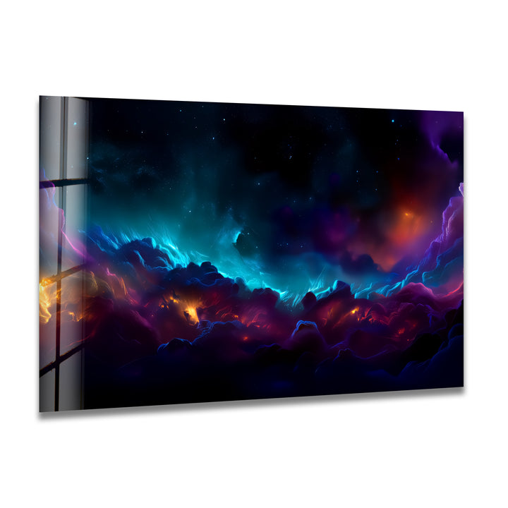 Portal to the Cosmos – Abstract Galaxy Dreamscape Glass Wall Art