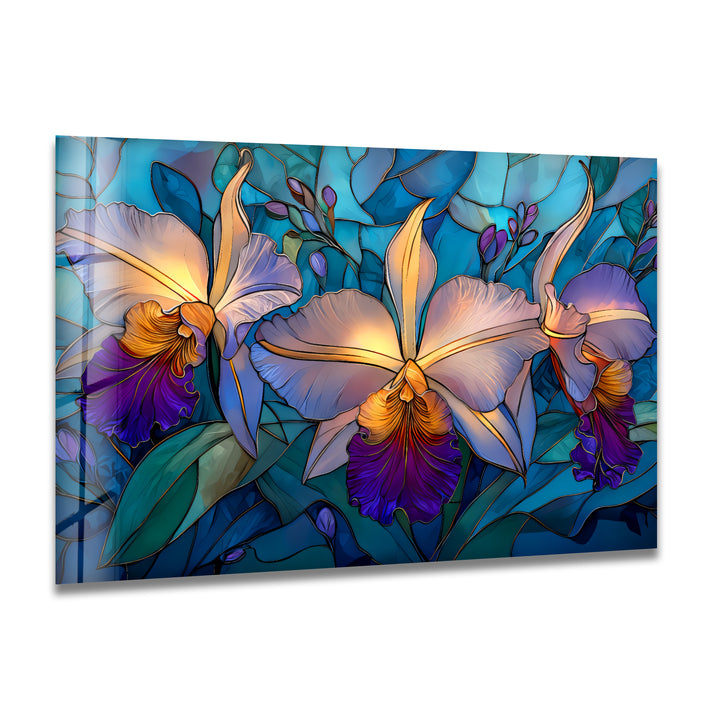 Orchid Symphony – Tropical Bloom Glass Wall Art