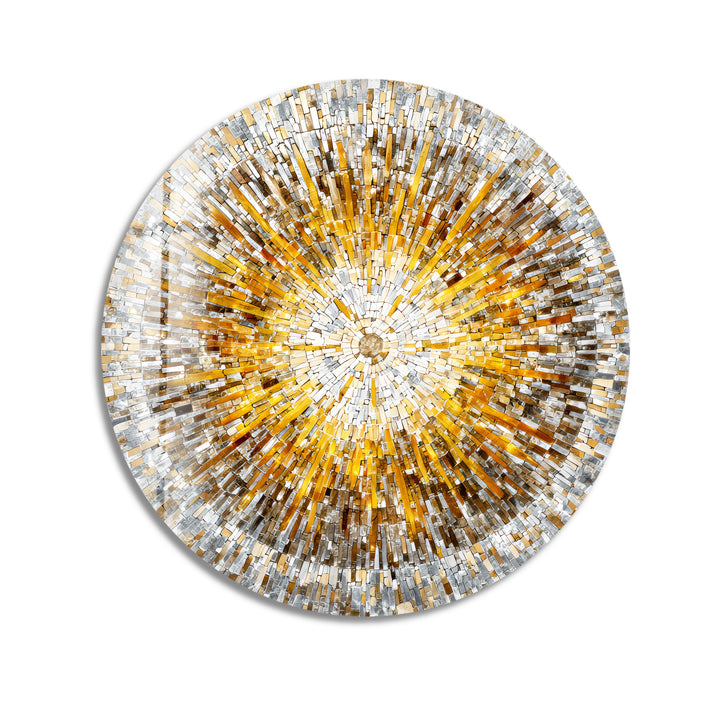 Sunbeam Mosaic Design  – Round Glass Wall Art