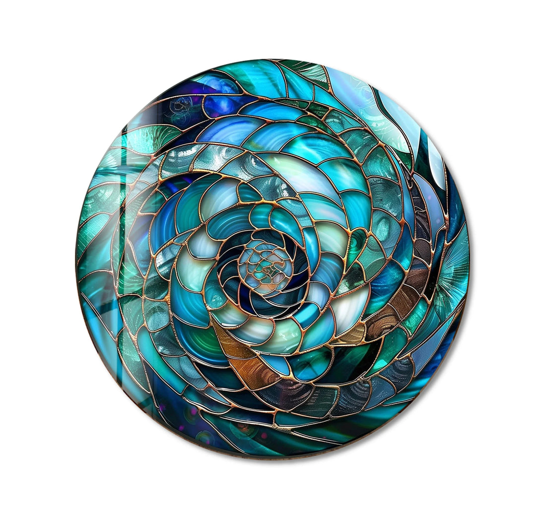 Ocean Vortex Spiral – Round Glass Wall Art - MyPhotoStation
