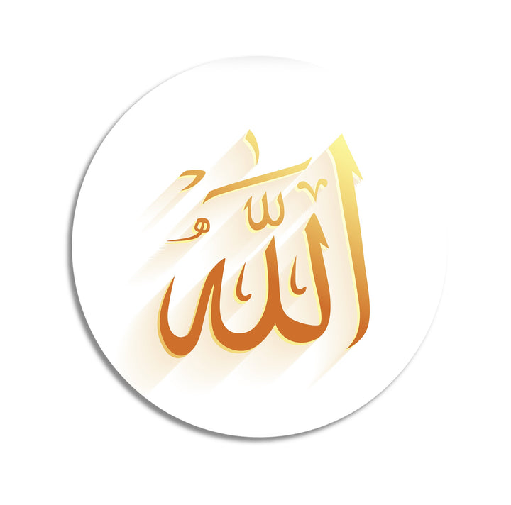 Golden Divine – Calligraphy Round Glass Wall Art