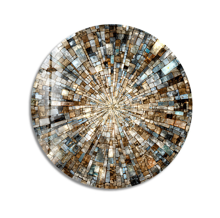 Natural Stone – Mosaic Round Glass Wall Art