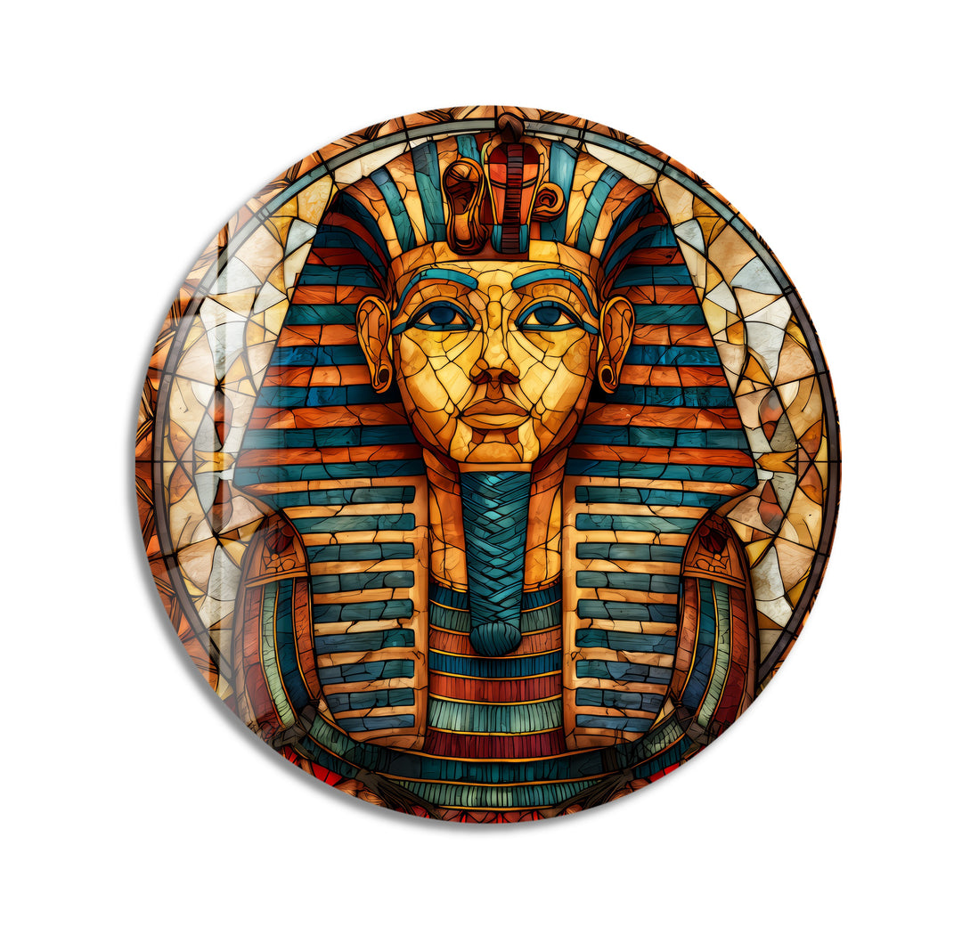 Pharaoh’s Gaze – Round Glass Wall Art