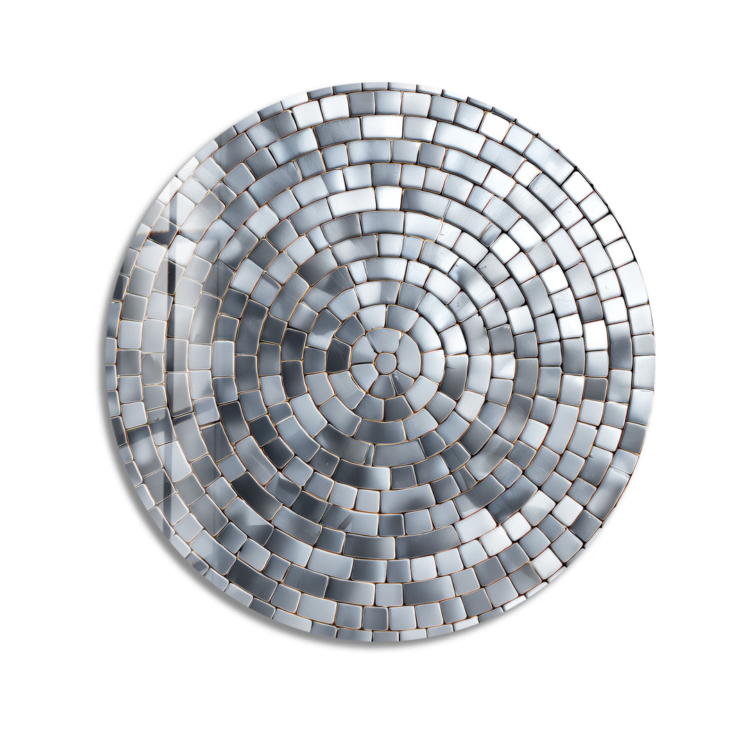 Steel Ripple – Round Glass Wall Art