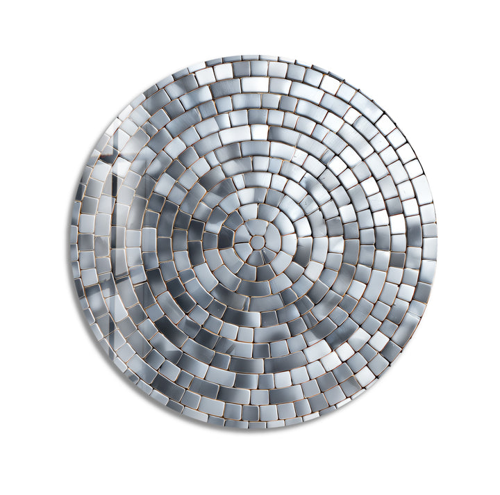 Steel Ripple – Round Glass Wall Art