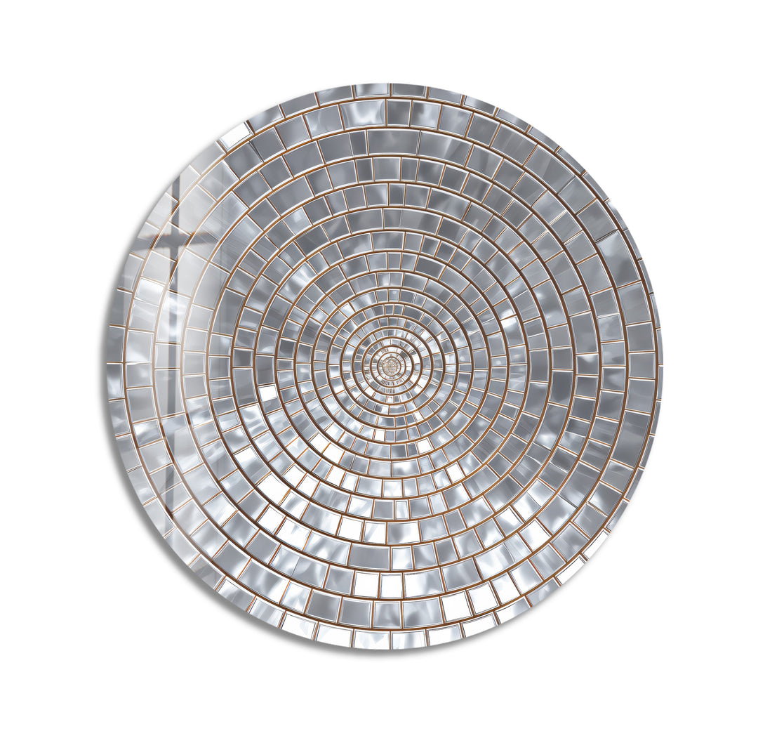Silver Echo – Round Glass Wall Art