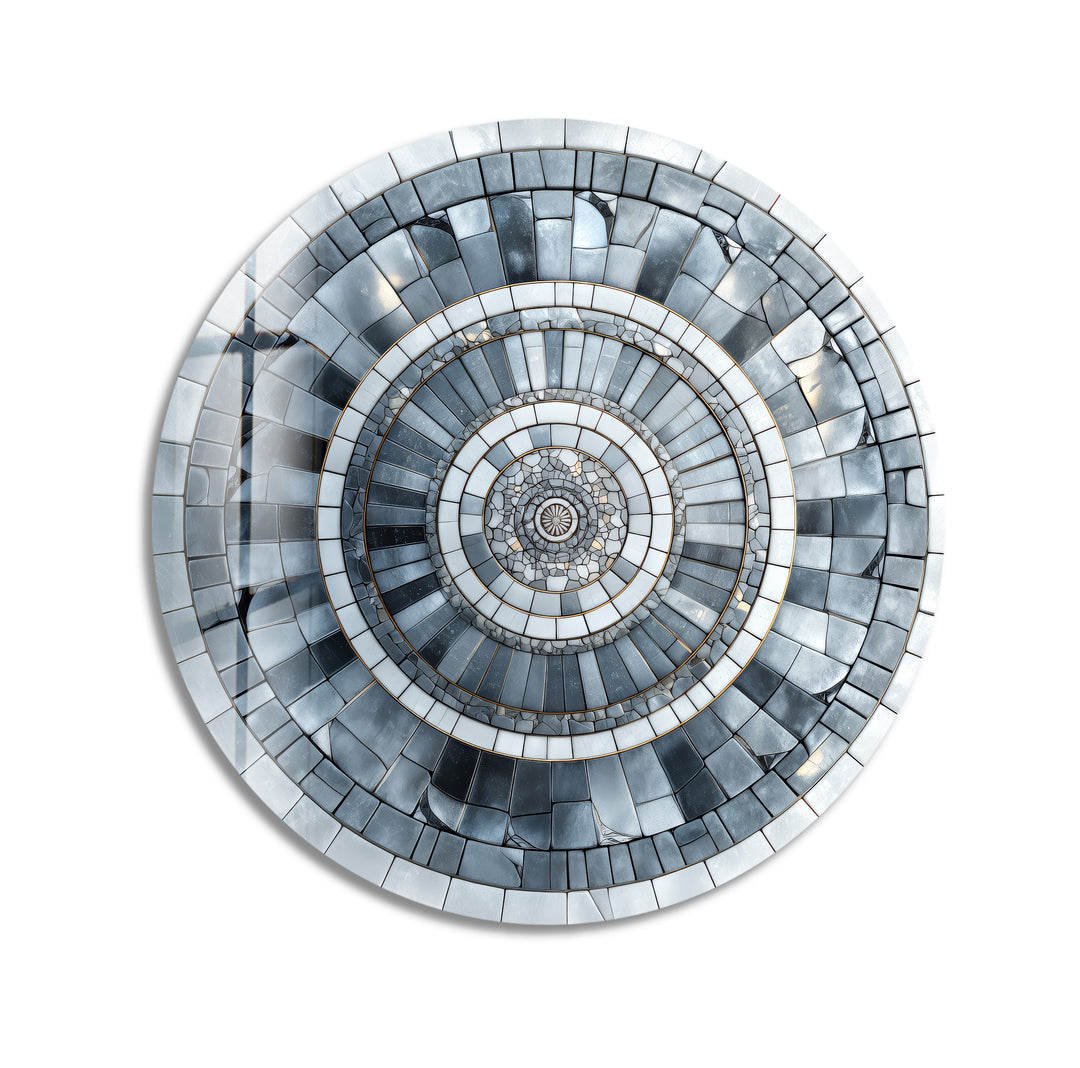 Arctic Labyrinth – Round Glass Wall Art