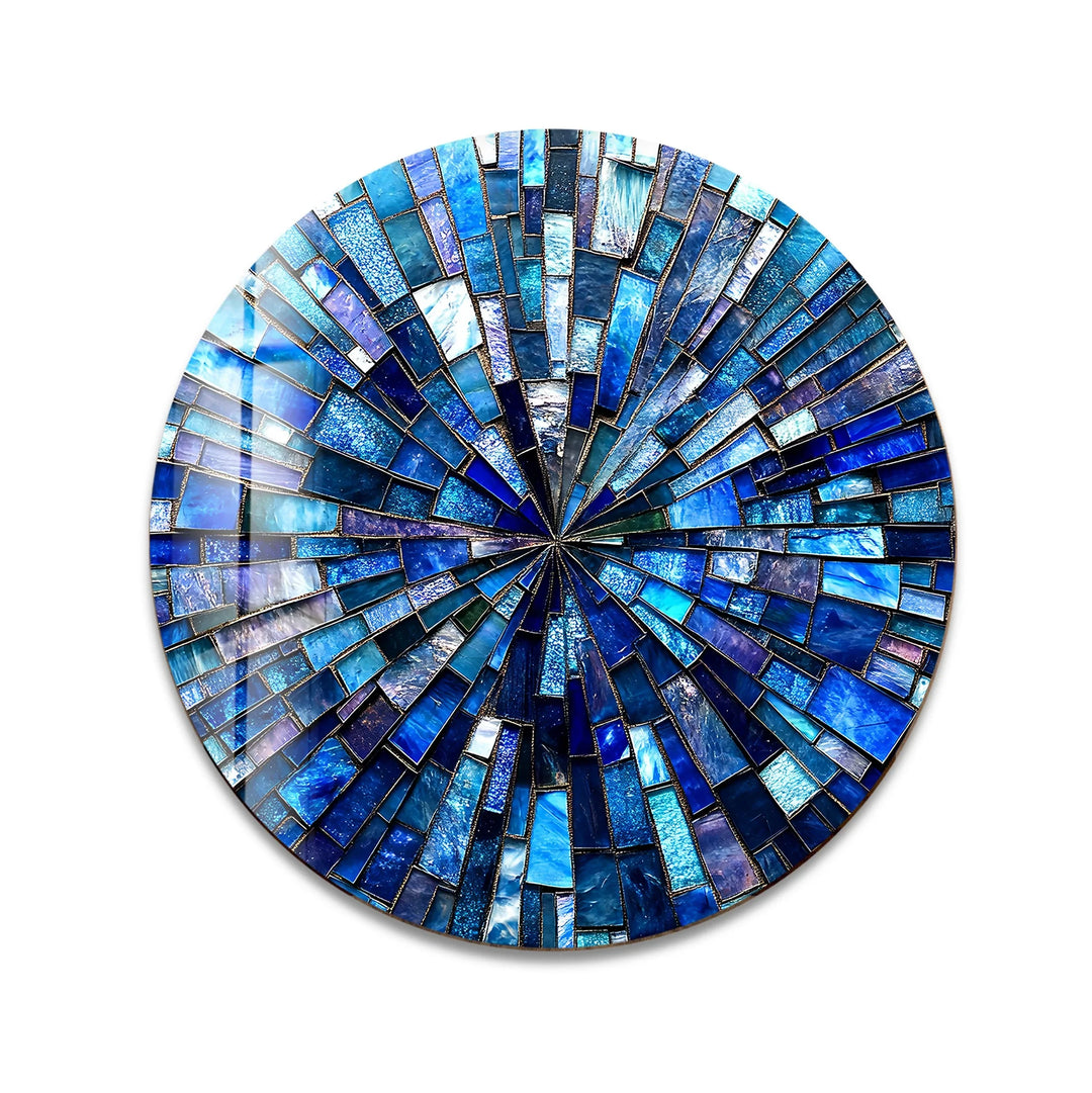Radiant Mosaic Burst – Round Glass Wall Art - MyPhotoStation
