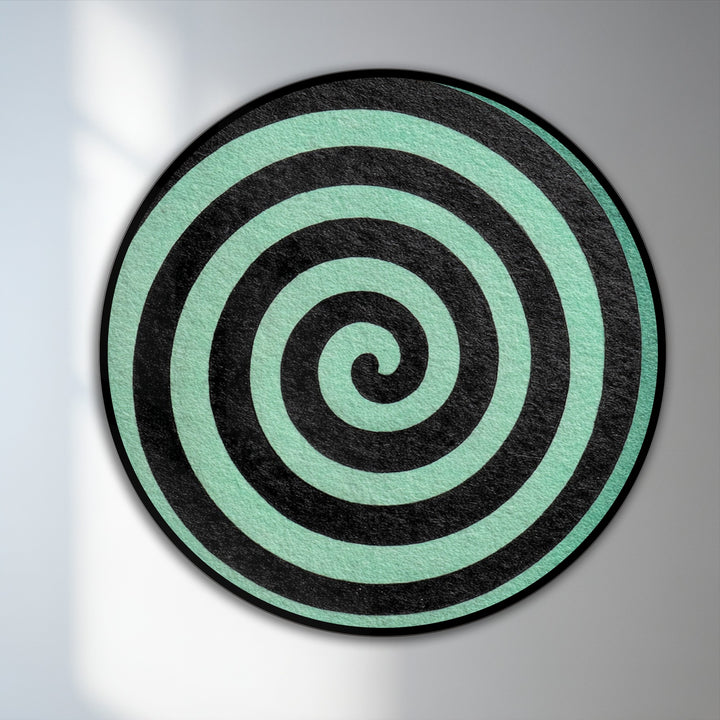 The darkest areas of the minimalist black spiral in this modern abstract oil painting suggest depth, complementing any oil painting home decor.