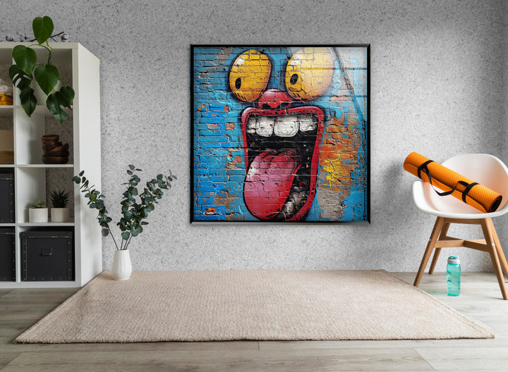 Slap Tag Graffiti Glass Wall Art Glass Printing Wall Art, Print photos on glass

