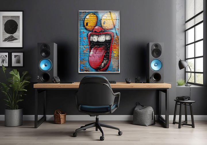 Slap Tag Graffiti Glass Wall Art glass pictures for Wall, glass prints wall art
