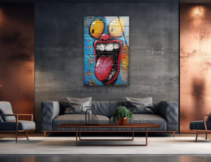 Slap Tag Graffiti Glass Wall Art custom glass pictures, glass art prints
