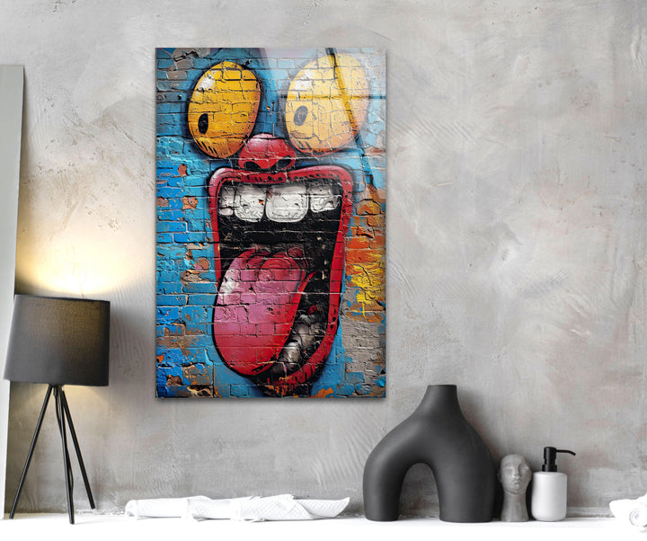 Slap Tag Graffiti Glass Wall Art photo print on glass, prints on glass wall art
