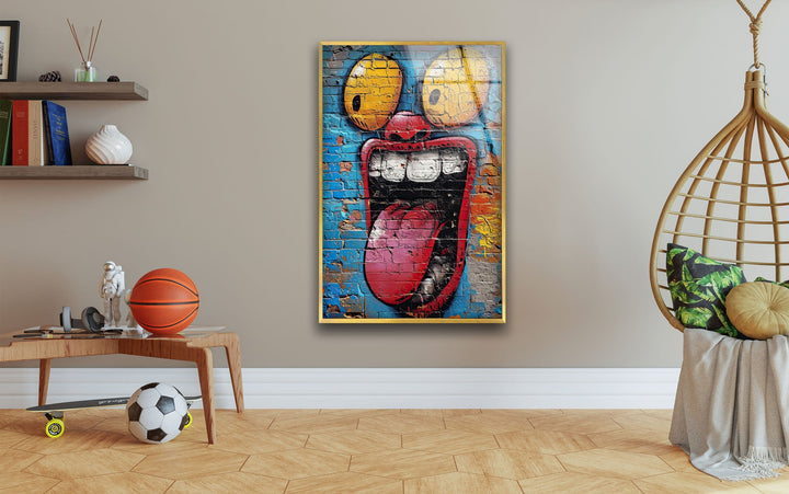Slap Tag Graffiti Glass Wall Art large glass photo prints, glass wall photos

