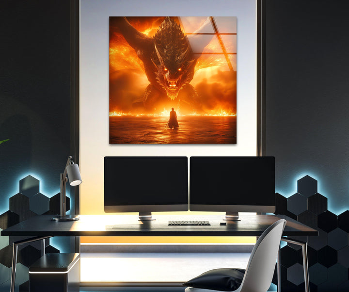 The Hobbit Smaug Glass Art for the Wall