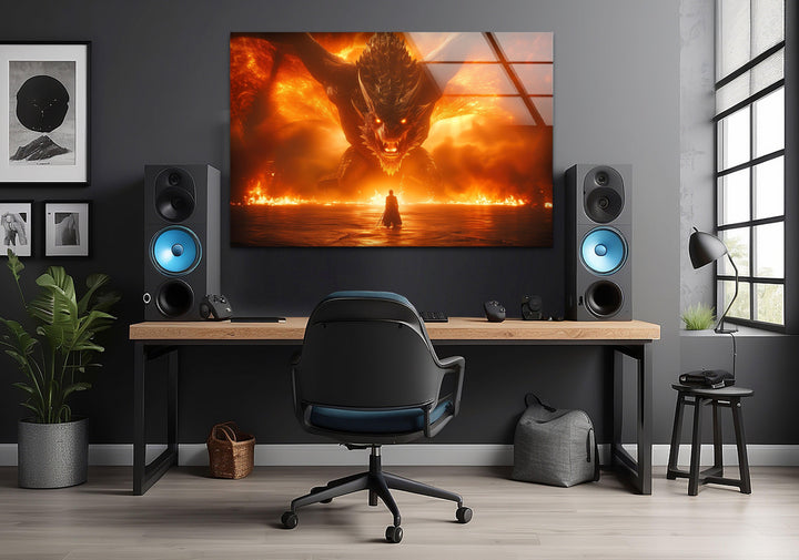 The Hobbit Smaug Glass Wall Art