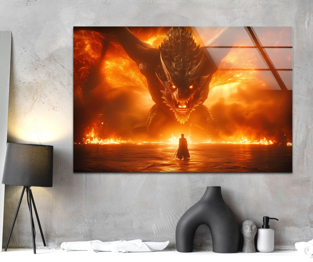 Smaug Vibrant Glass Print Wall Art Ideas