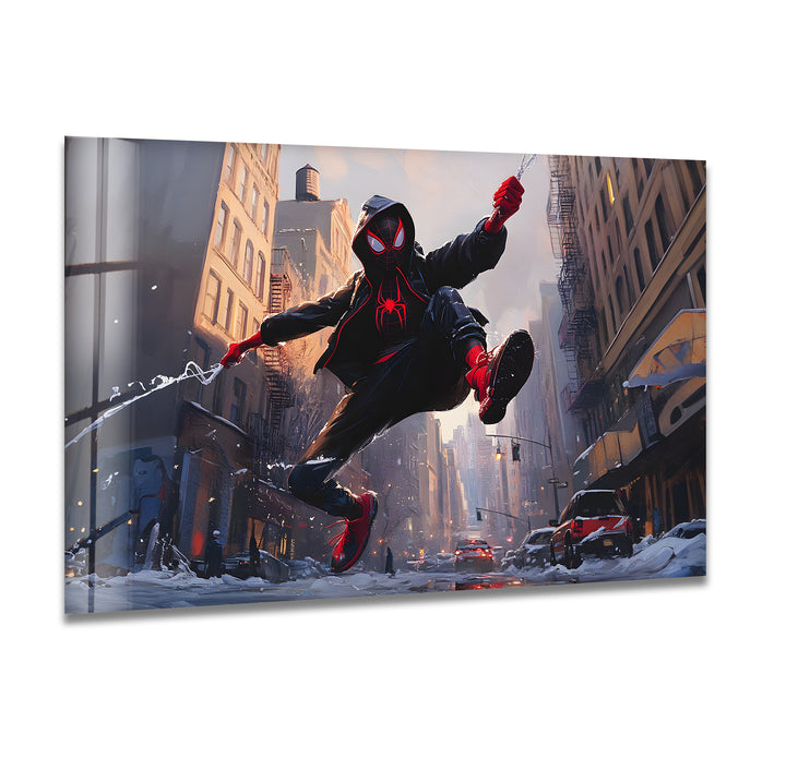 Snowy Miles Morales Glaswandkunst
