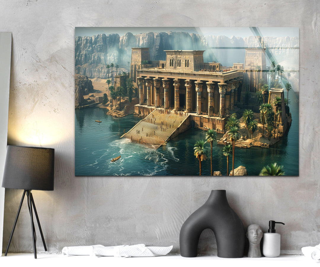 Sobeks Home in Egypt Glass Wall Art, large glass photo prints, glass wall photos