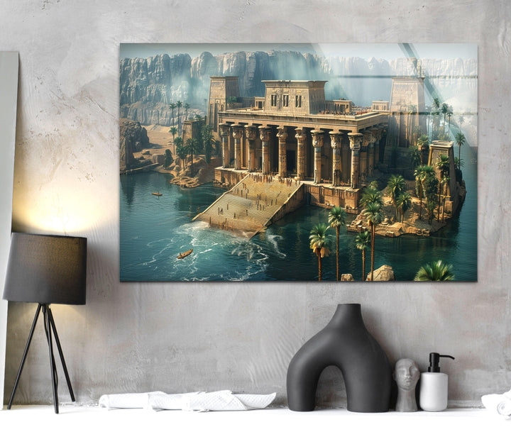Sobeks Home in Egypt Glass Wall Art, large glass photo prints, glass wall photos