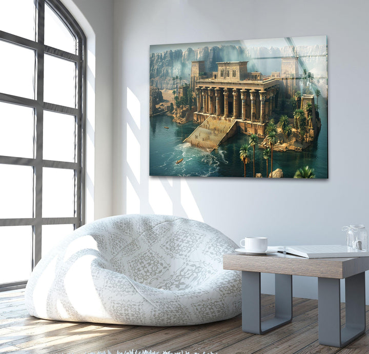 Sobeks Home in Egypt Glass Wall Art, custom glass photo prints, large glass prints