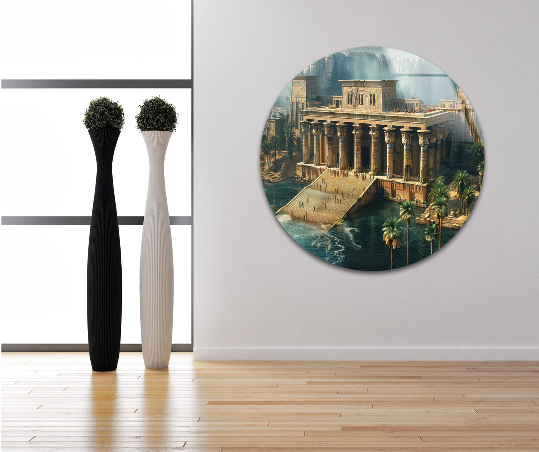 Sobeks Home in Egypt Glass Wall Art, art glass wall art, glass wall art pictures