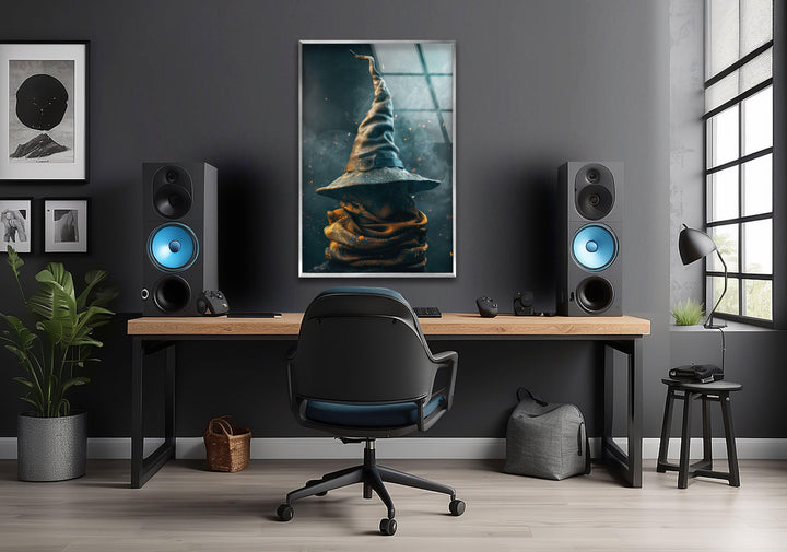 Sorting Hat From Harry Potter Glass Wall Art print picture on glass, Tempered Glass Wall Art
