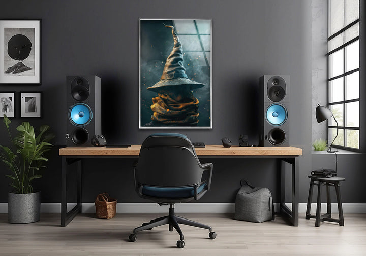 Sorting Hat From Glass Wall Art print picture on glass, Tempered Glass Wall Art
