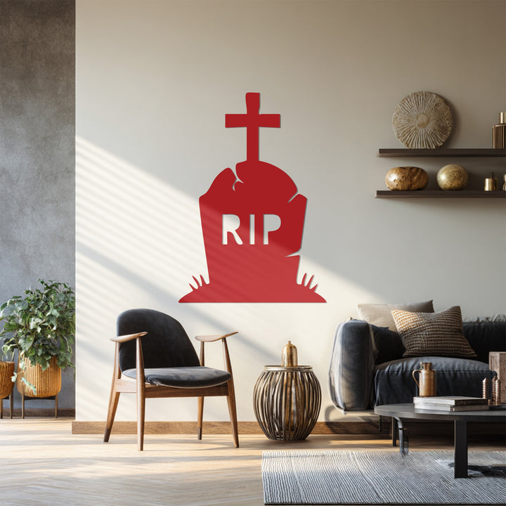 Spooky metal wall sculpture for gothic interior design