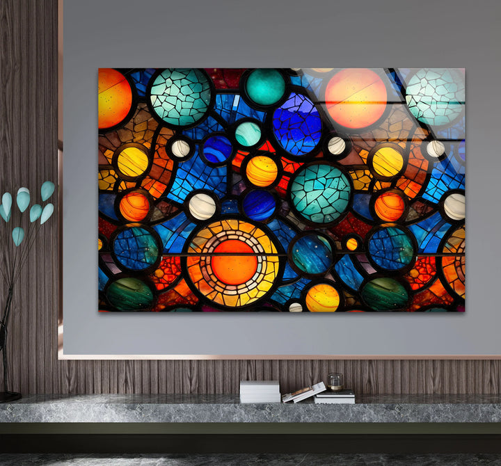 Stained Glass Space Wall Art – Vibrant Solar System & Planets - MyPhotoStation