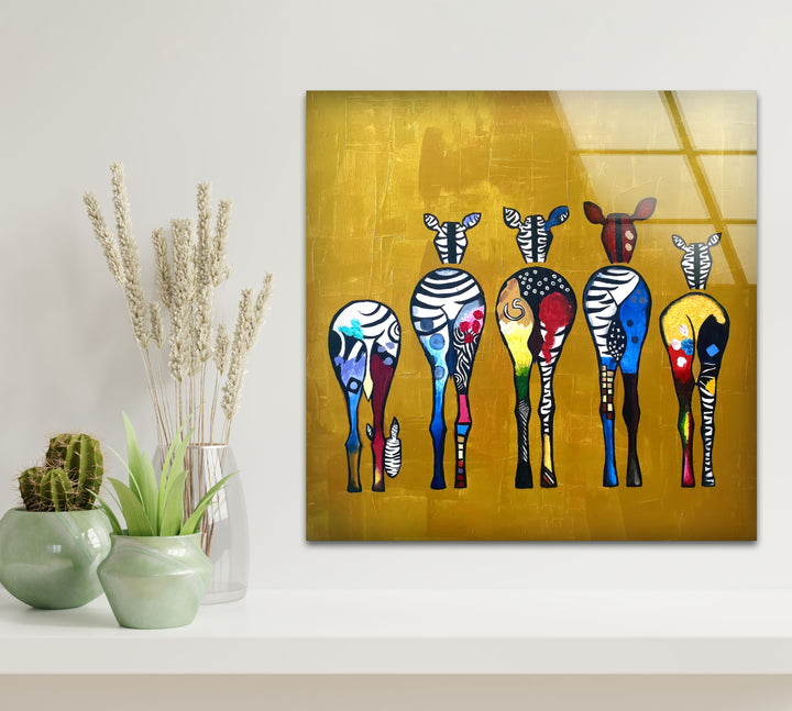 Colorful Zebra Art Print – Abstract Safari Animal Glass Wall Decor