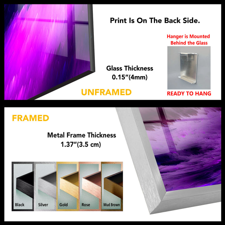 Violet Cosmic Storm Wall Art – Abstract Purple Energy Glass Print