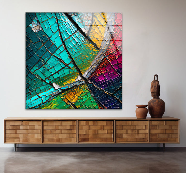 Cracked Color Glass Wall Art