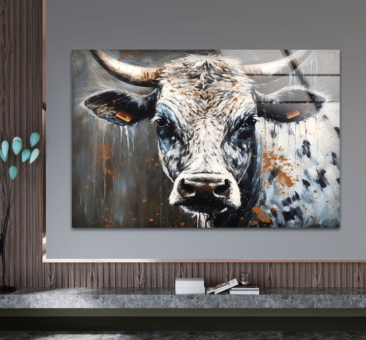 Rustikale Highland Cow Wandkunst – Bauernhaus Tier Dekor, Moderner Landhausstil 