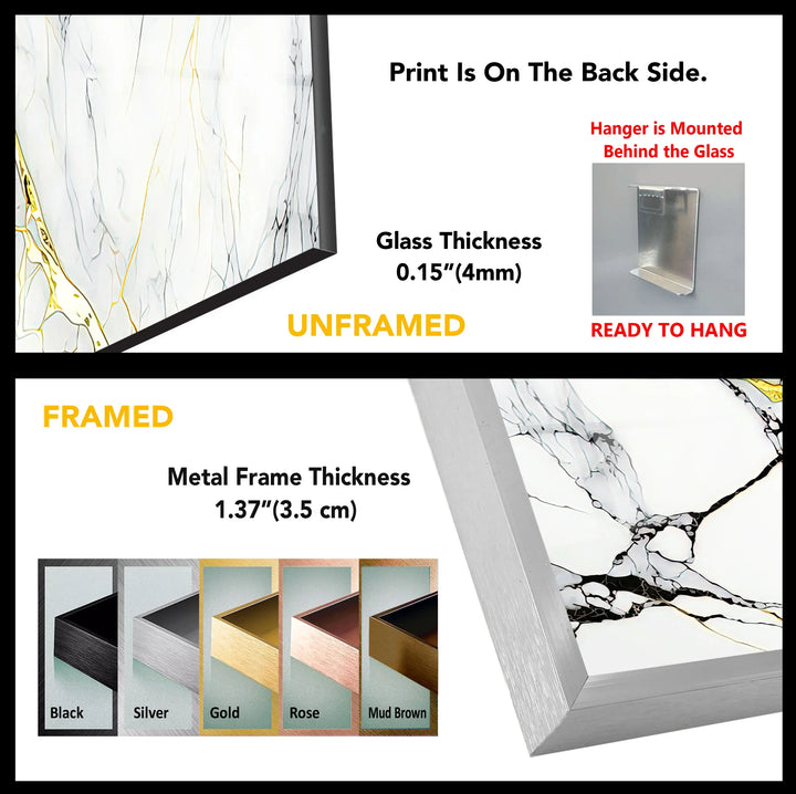 Black and Gold Marble Wall Art – Luxury Abstract Glass Print for Modern Interiors - MyPhotoStation