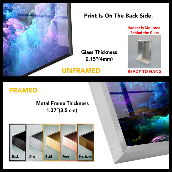 Cosmic Dreamscape Wall Art – Abstract Nebula Cloud Glass Print
