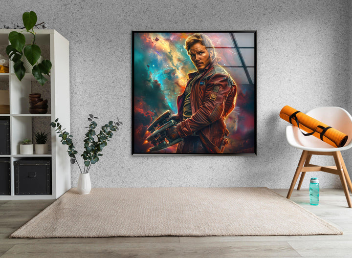 Marvel Star Lord Glass Wall Art, print on glass, glass printed photos
