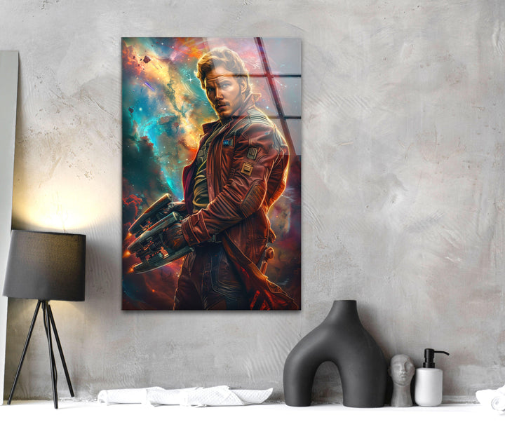 Marvel Star Lord Glass Wall Art, picture on glass wall art, photos printed on glass