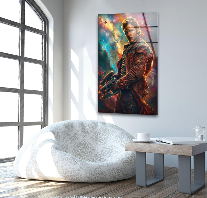 Marvel Star Lord Glass Wall Art, glass image printing, glass prints from photos