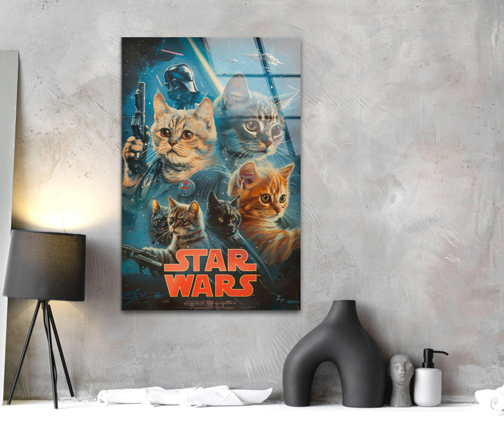 Star Wars Cats Glass Wall Art stained glass wall art, stained glass wall decor
