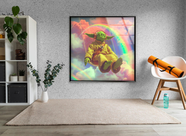 Star Wars Yoda Glass Wall Art photo print on glass, prints on glass wall art
