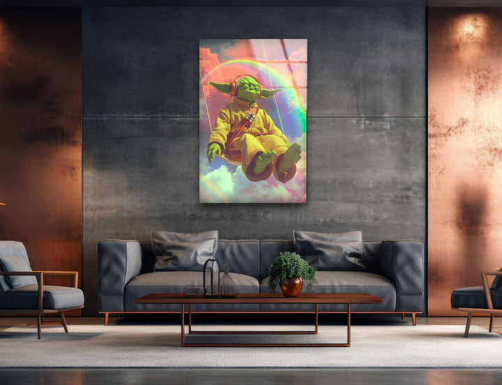 Star Wars Yoda Glass Wall Art glass wall decor, glass wall art decor
