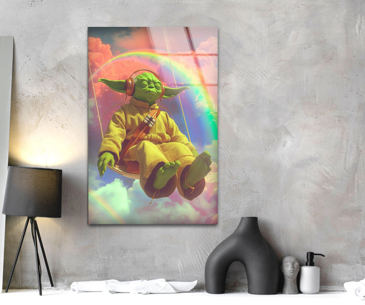 Star Wars Yoda Glass Wall Art stained glass wall art, stained glass wall decor
