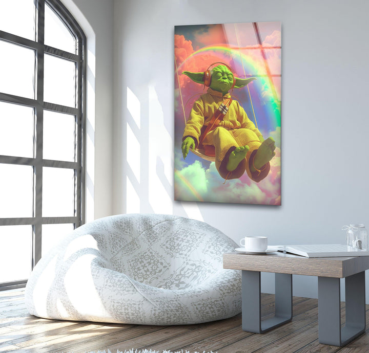 Star Wars Yoda Glass Wall Art large glass photo prints, glass wall photos
