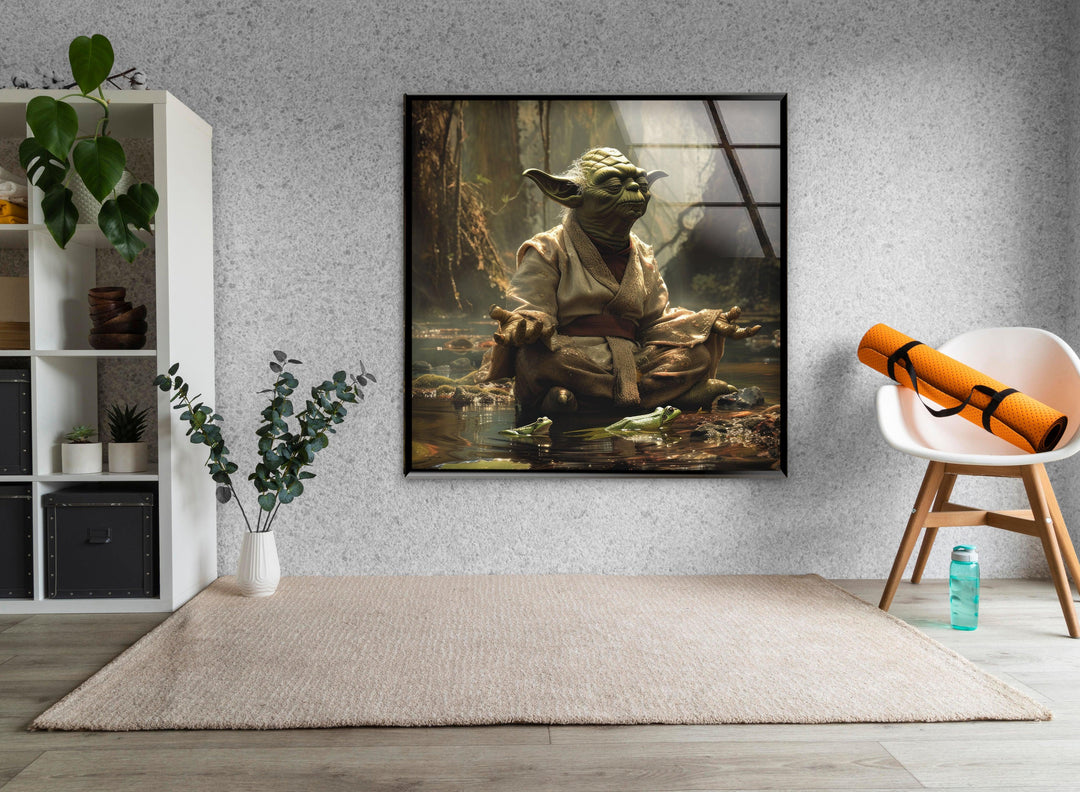 Star Wars Master Yoda Glass Wall Art, Glass Printing Wall Art, Print photos on glass 