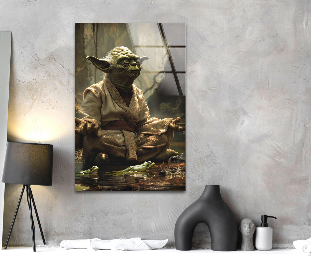 Star Wars Master Yoda Glass Wall Art, art glass wall art, glass wall art pictures