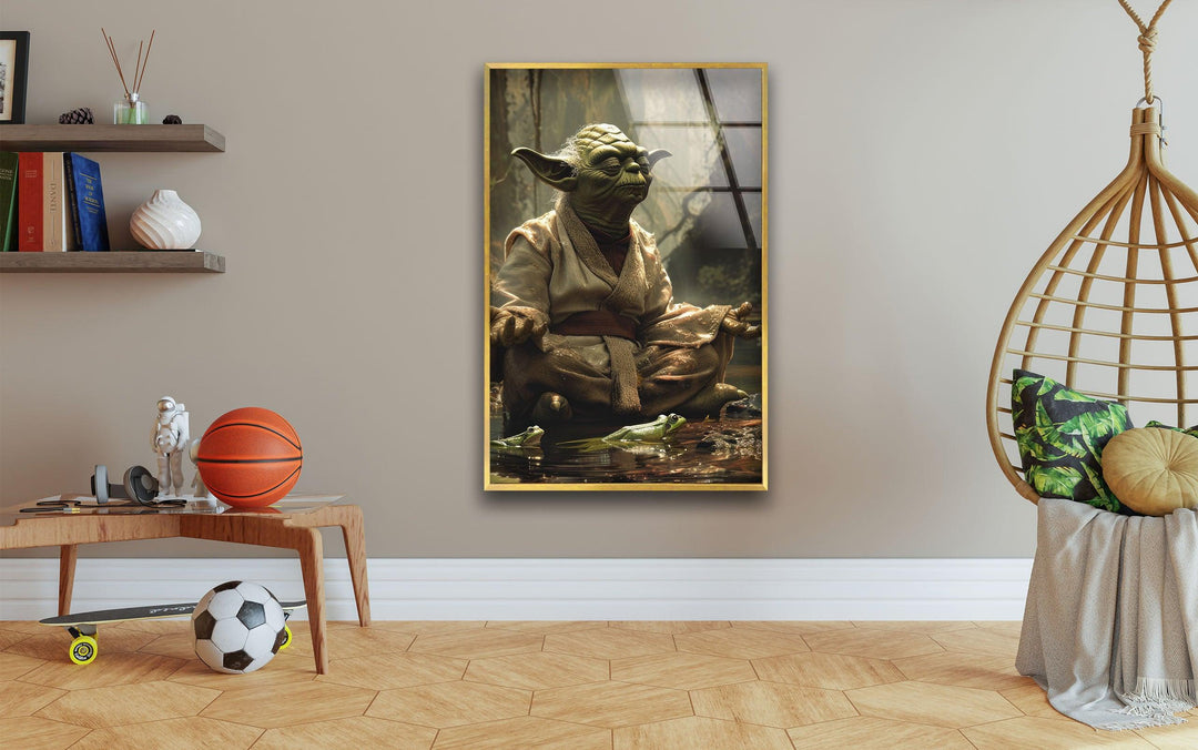 Star Wars Master Yoda Glass Wall Art, glass photo prints, glass picture prints