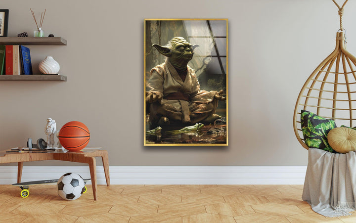 Star Wars Master Yoda Glass Wall Art, glass photo prints, glass picture prints